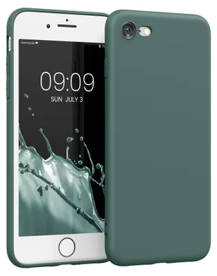 Produktbild von kwmobile Handyhülle für Apple iPhone SE (2022) / SE (2020) / 8 / 7 Hülle - weiches Handy Silikon Case - Schutzhülle Cover - Blaugrün