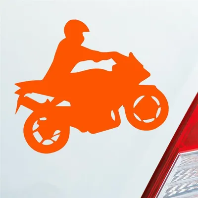 Produktbild von Auto Aufkleber Mopped Bike Moped Motorrad 10x8,5 cm Orange Sticker Heckscheibenaufkleber