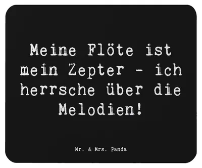 Produktbild von Mr. & Mrs. Panda Mouse Pad Spruch Flötenzauber - Schwarz - Geschenk, Instrument, Flötist, Mousepad, Melodie, Windinstrument, Holzblasinstrument, laptop, Musikinstrument