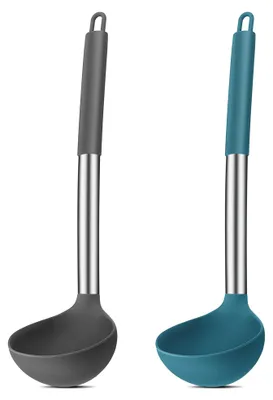 Immagine prodotto di Set di 2 cucchiai da zuppa in silicone - cucchiai da cucina resistenti al calore