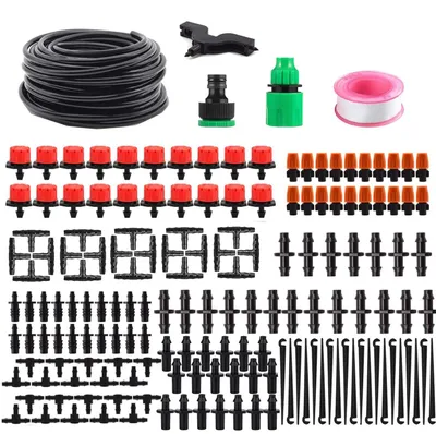 Produktbild von Rasensprenger & Sprinkler 165-teiliges automatisches Tropfbewässerungssystem für Rohrbewässerung für Gewächshauspflanzen, DIY-Bewässerung für B