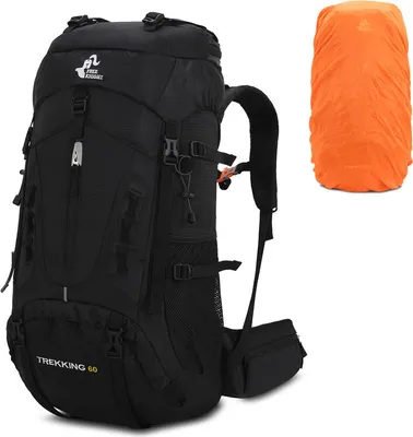 Image de (Noir)Sac à dos de randonnée Grande capacité Sac à dos de voyage Imperméable Respirant Résistant à l'usure Sac de randonnée en plein air Pour la randonnée Alpinisme Camping Voyage Sport