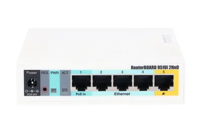 Zdjęcie produktu dla Mikrotik RB951Ui-2HnD, 2,4 GHz, 10,100 Mbit/s