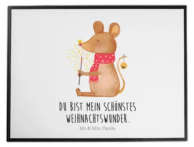 Produktbild von Mr. & Mrs. Panda schreibtischunterlage Maus Weihnachten - Weiß - Geschenk, Weihnachtsgruß, Weihnachtswunder, Weihnachtsmotiv, Frohe, Schreibunterlage, malunterlagen