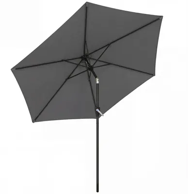 Produktbild von Sonnenschirm 270 cm knickbar Balkonschirm mit Kurbel UV 50+ Gartenschirm Dunkelgrau