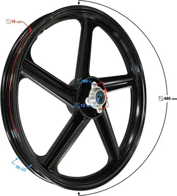 Imagen del producto de 18-1.60: Llantas delanteras con freno de disco para ciclomotor Sprint 2, de aluminio