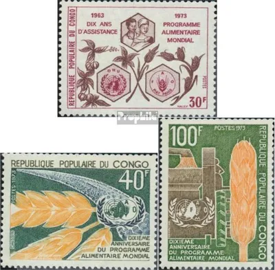 Produktbild von Briefmarken Kongo (Brazzaville) 1973 Mi 402-404 (kompl.Ausg.) postfrisch Welternährungsprogramm