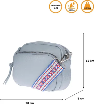 Produktbild von Damen Leder Optik Umhängetasche Tasche Hellblau