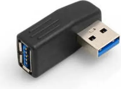 Produktbild von System-S 90° grad Winkel USB A 3.0 Adapter USB A (male) auf USB A (female) Winkelstecker Kabel