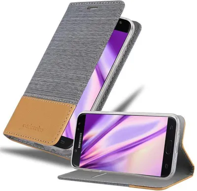 Produktbild von Cadorabo Hülle für Samsung Galaxy J7 2017 Schutzhülle in Grau Handy Hülle Etui Book Case Cover