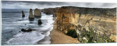 Produktbild von Bilder auf glas - Strand Ozean Landschaft - 90x30cm - Glasbilder - Wandbilder - Kunstdruck - zum Aufhängen bereit - Wanddekoration aus Glas - Glas Bilder - Wandbild auf Glas - GAB90x30-0141
