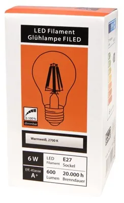 Obrázek produktu pro Sada žárovek LED McShine, 3x žárovka, E27, 6W, 600lm, teplá bílá, čirá, stmívatelná