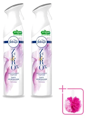 Image de 2 sprays rafraîchissants Febreze Zero % - Parfum orchidée - 300 ml - Pack économique - 2 pièces