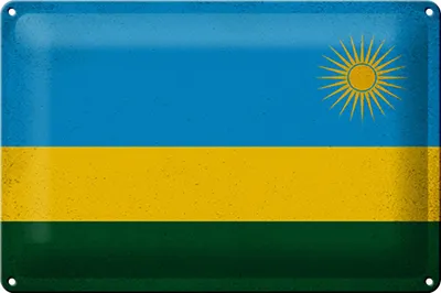 Produktbild von Blechschild Flagge Ruanda 30x20cm Flag of Rwanda Vintage