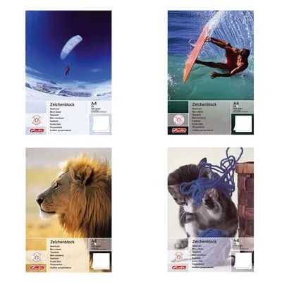 Produktbild von Herlitz Zeichenblock DIN A4 100 g/qm 25 Blatt zufälliges Motiv (1 Stück)