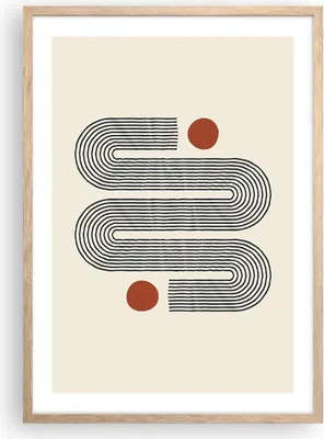 Produktbild von Gerahmtes Poster - Rahmen in heller Eiche - Minimalistisch Modern Abstraktion - 50x70 cm - Wand Bild - Wanddeko - Wandbilder - Kunstposter - Wandposter - Bilderrahmen - Bilder - P2NPA50x70-4901