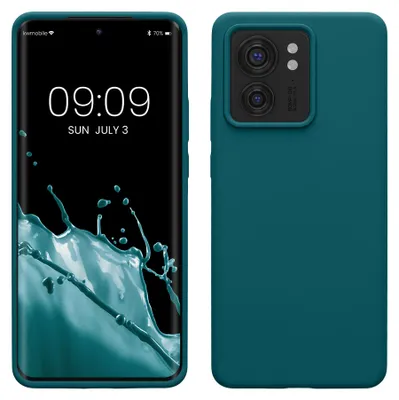 Produktbild von kwmobile Handyhülle für Motorola Edge 40 Hülle - Case Silikon - Kabelloses Laden - Schutzhülle Cover in Petrol