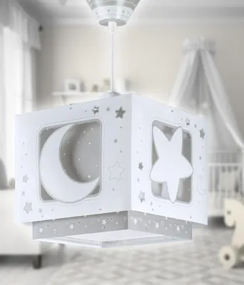Zdjęcie produktu dla Lampa sufitowa Moonlight - Księżyc i Gwiazdy dla dzieci szara