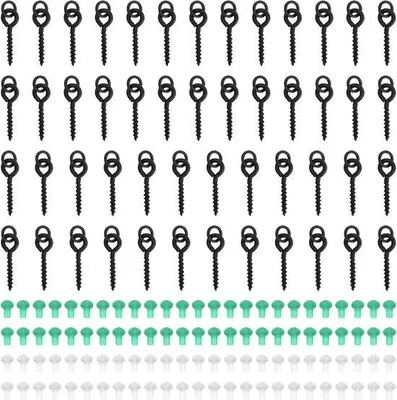 Productafbeelding van 50 Stuks Schroefaas met 100 Haakstops - Vishakenset voor Karpervissen