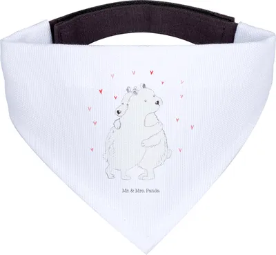 Produktbild von Mr. & Mrs. Panda Bandana Eisbär Umarmen - Weiß - Geschenk, Lustige Sprüche, Dreieckstuch, Hundetuch, Halstuch für Hund, Hunde