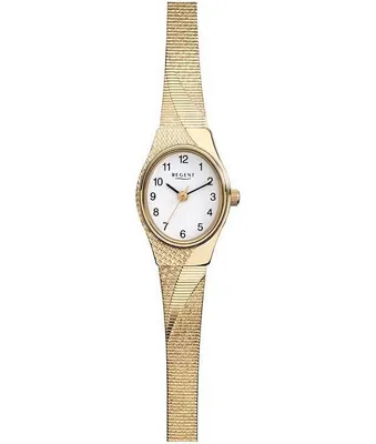 Produktbild von Regent Armbanduhr Damen F-622, Ionenplattierter Stahl Gold, Analog, Quarzwerk, Elegant