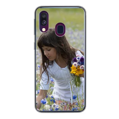 Produktbild von MuchoWow® Handyhülle Schutzhülle Hülle für Samsung Galaxy A40 Mädchen - Blumen - Wiese Silikon Softcase Handy Hülle - Handy-Tasche