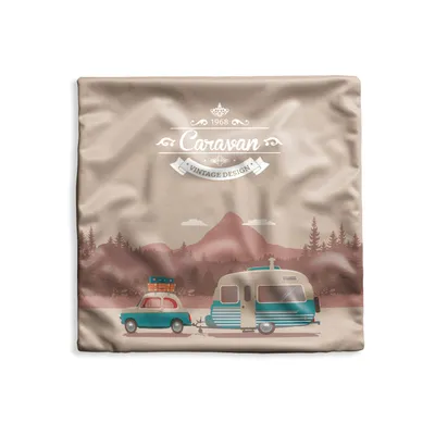 Obrázek produktu pro MuchoWow® Povlak na polštář - 45x45 - Ilustrace historického karavanu v horách - Dekorační povlak na polštář