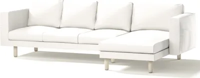 Produktbild von Dekoria Bezug für Norsborg 4-Sitzer Sofa mit Recamiere, weiss, Norsborg Bezug für 4-Sitzer Sofa mit Recamiere