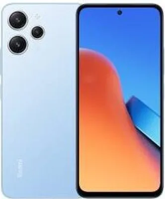 A light blue smartphone is shown from the back and front.
