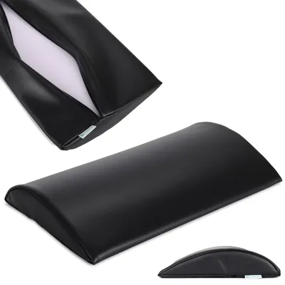 Obrázek produktu pro Habys bederní válec na krk, polohovací válec, polštářek na krk, válec na krk | pro masáže a terapii, kolenní půlválec, 40x25x5cm | měkká černá