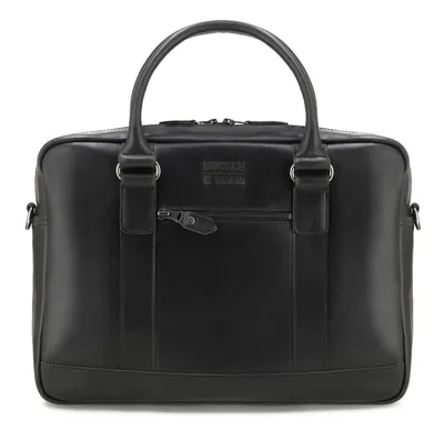 Produktbild von Buckle & Seam Leder Business Briefcase Everett - Schwarz / Dots