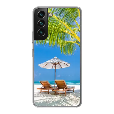 Produktbild von MuchoWow® Handyhülle Schutzhülle Hülle für Samsung Galaxy S22 Plus Palme - Strandkorb - Sonnenschirm Silikon Softcase Handy Hülle - Schutzabdeckung
