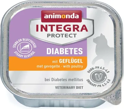 Produktbild von Katzenfutter nass animonda Protect Diabetes mit Geflügel 100 g