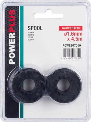 Obrázek produktu pro Powerplus 2 náhradní žací cívky 1,6 mm pro akumulátorovou strunovou sekačku POWEBG7540