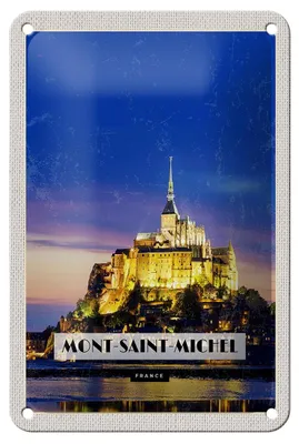 Produktbild von Blechschild Reise 12x18cm Moint-Saint-Michel France Reiseziel Schild