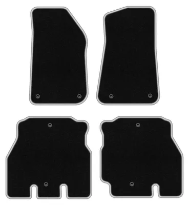 Produktbild von Fußmatten Velours Schwarz/Silber für Jeep Wrangler JL 2018-2023 Set 4-tlg