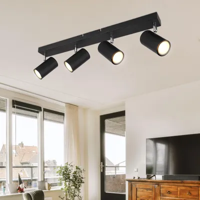 Produktbild von LED Deckenleuchte, schwarz, bewegliche Spots, L 56 cm