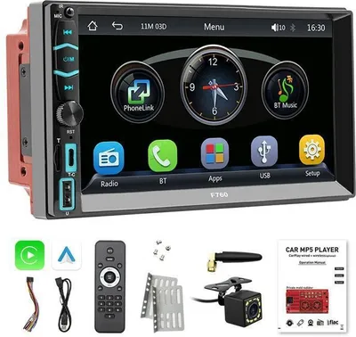 Produktbild von Autoradio 2 DIN mit 7"-Touchscreen, CarPlay/Android Auto/MirrorLink, Bluetooth 5.1/FM/RDS, USB-C-Ladeanschluss