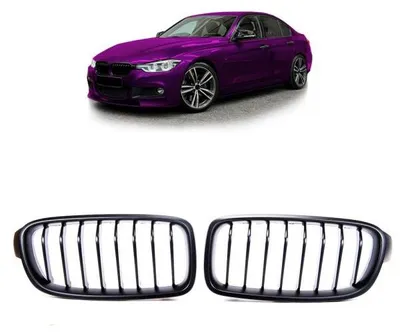 Immagine prodotto di Griglia anteriore sportiva ad alte prestazioni, compatibile con BMW Serie 3 F30 F31, colore nero opaco