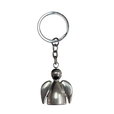 Produktbild von Schlüsselanhänger Engel silber aus Metall gebürstet 8,5 cm