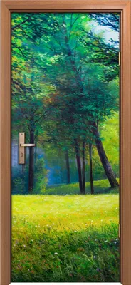 Produktbild von Türposter 80x200 cm Türaufkleber Türtapete Türfolie Klebefolie Landschaft Wald Wald grün