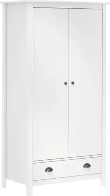 Produktbild von vidaXL Kleiderschrank mit 2 Türen Hill Weiß 89x50x170 cm Kiefernholz - Kleiderschrank - Kleiderschränke - Garderobe - Garderobenschrank