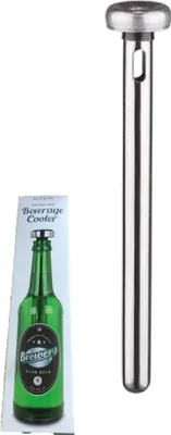 Produktbild von Bierkühler aus Edelstahl, Silber, 21,5 x 3,5 cm, für Standard-Bierflaschen