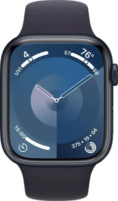 Produktbild von APPLE Watch Series 9 GPS + Cellular 45mm Midnight Aluminium Case with Midnight Sport Band - M/L