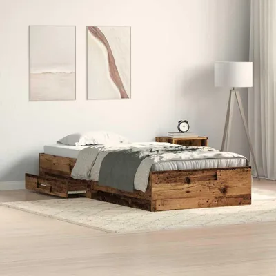 Image de Maison Exclusive - Cadre de lit Bois Ancien 90 x 200 cm Bois d'ingénierie