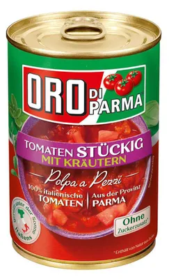 Obrázok produktu pre Paradajky Oro di Parma s talianskymi bylinkami 425ml