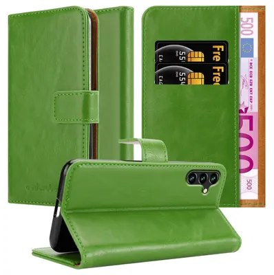 Produktbild von Cadorabo Hülle für Samsung Galaxy A13 5G Schutzhülle in Grün Handyhülle Book Tasche Case Etui Luxury