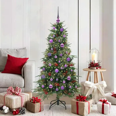 Immagine prodotto di Maison Exclusive - Albero di Natale artificiale pieghevole, verde, 150 cm, in PE e PVC