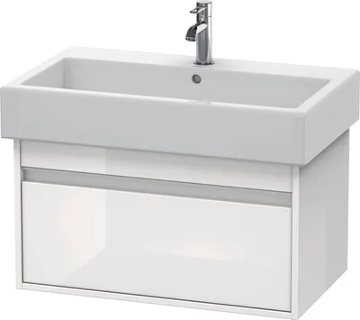 Produktbild von Waschtischunterbau KETHO 440x750x410mm weiß hochglanz weiß hochglanz