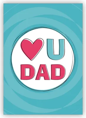Produktbild von Nette Liebeskarte für Pappi, Vati, Vater - ob zum Vatertag, Geburtstag oder Weihnachten: Love u Dad